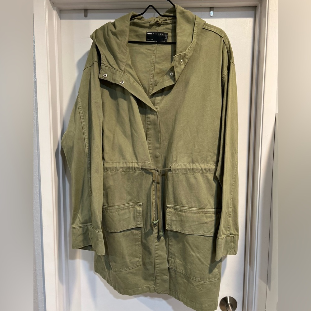 NWOT ASOS Curve parka in sage size 14